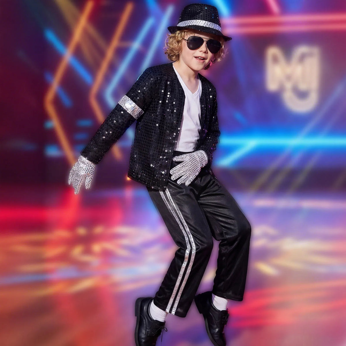 Kids Dance Star Costume – 80s/90s Stage Party Outfit for Boys
